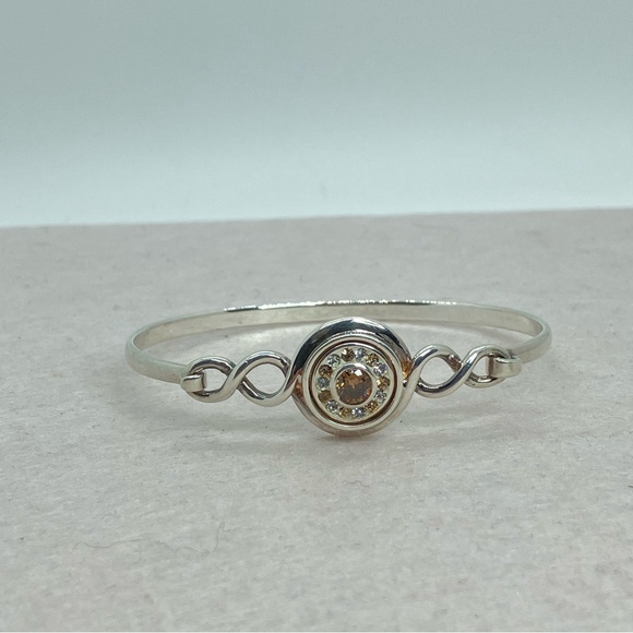 925 Sterling Silver Infinity Design Pinch Bracelet Bangle Fits Kameleon Jewelpop - Picture 6 of 12